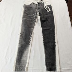 Madh Black and White Slim Fit Jeans